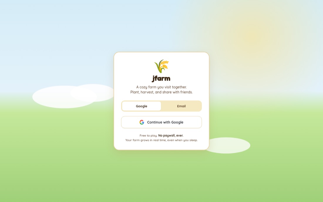 JFarm multiplayer farming game screenshot