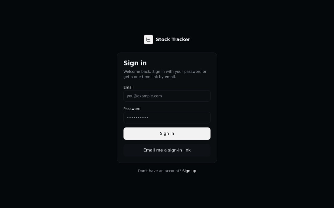 Stock Tracker app screenshot